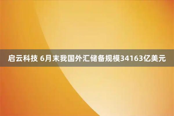 启云科技 6月末我国外汇储备规模34163亿美元